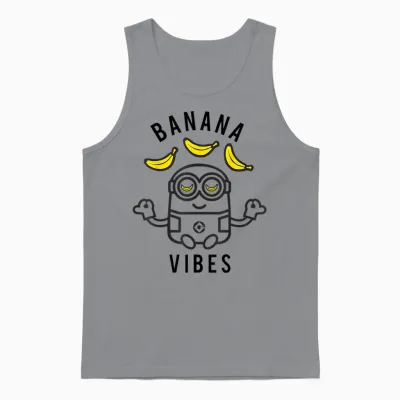 Despicable Me Banana Vibes Mediation Minion T-Shirt, Yellow, S Unisex Tank Top - Sport Grey