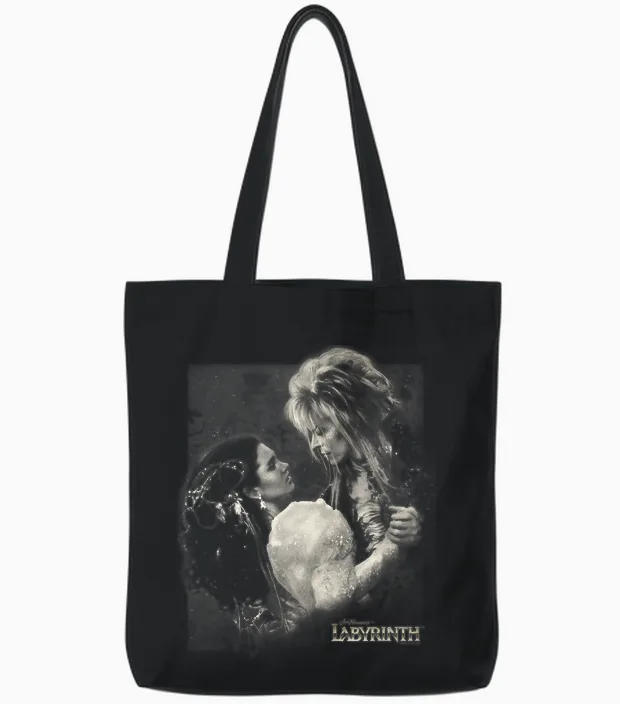 Labyrinth Official Licensed T-Shirt - Adult, Unisex-Adults, Unisex-Kids, Female - Black - Short Sleeve - Crew Neck - Slim Fit - Modern - Dance - Fantasy - Small Tote Bags in Black