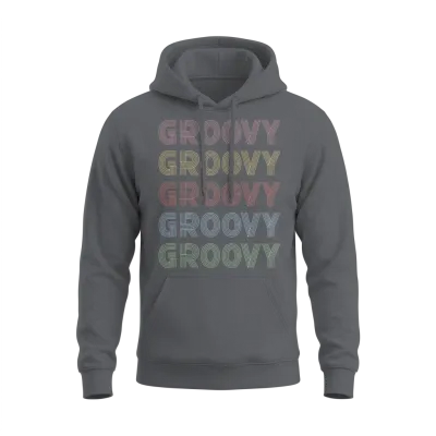 Groovy Retro Unisex Hoodie - Charcoal