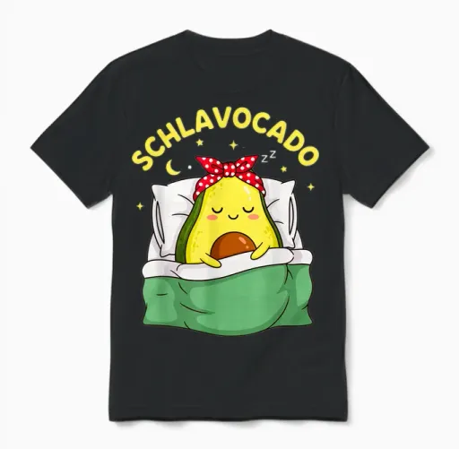 Schlavocado Pyjamas Avocado Sleep Unisex T-Shirt in Black