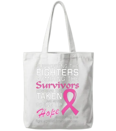Breast Cancer - Supporting the Fight Against Bre Tote Bags - White