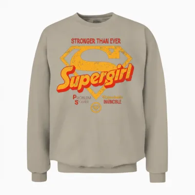 Dc Comics Supergirl Stronger Than Ever Unisex Sweatshirt - Sand