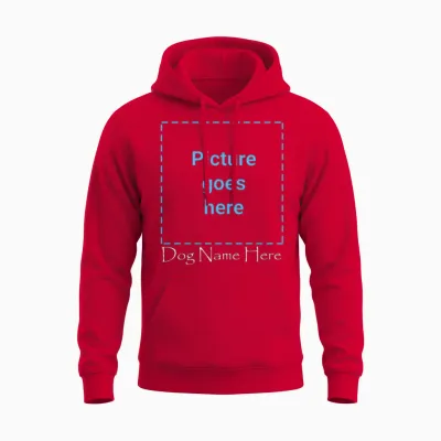 Personalized Gifts Customized Photo Text Dog Tees Unisex Hoodie - Red