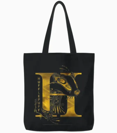 Kinder Harry Potter Hufflepuff Badger Camiseta Tote Bags - Black