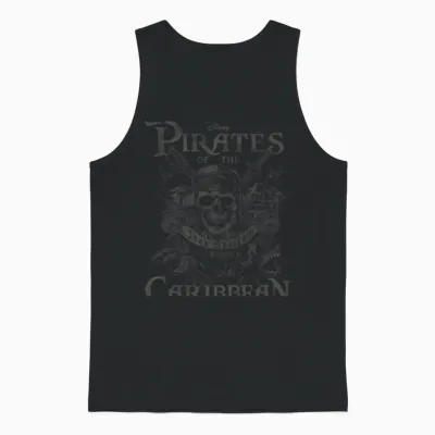 Pirates of the Caribbean Skull Jack Sparrow Manche Longue Unisex Tank Top - Black