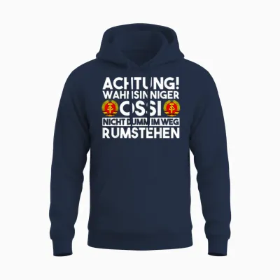 Men's East Germany Ddr T-Shirt, Black Unisex Hoodie - Navy