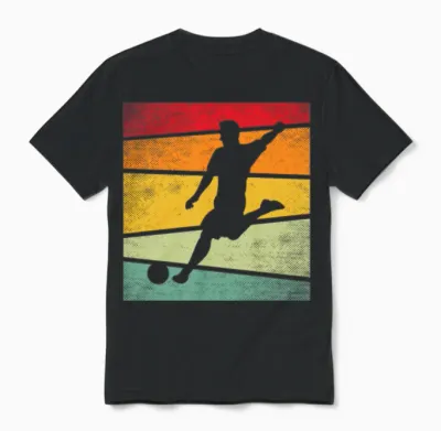 Soccer Retro Unisex T-Shirt - Black