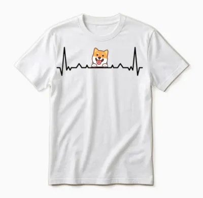 Shiba Inu Heartbeat Funny Shiba Inu Owner for Dog Lovers Unisex T-Shirt - White