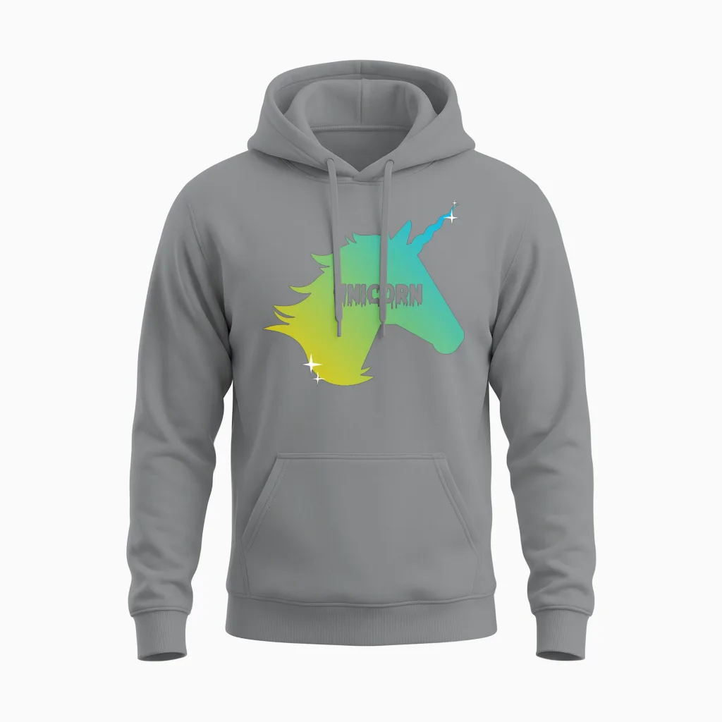 Unicorn Art Unisex Hoodie in Sport Grey