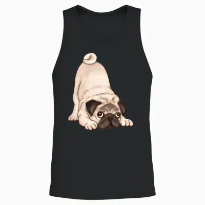 Dog with Face Unisex Tank Top - Black