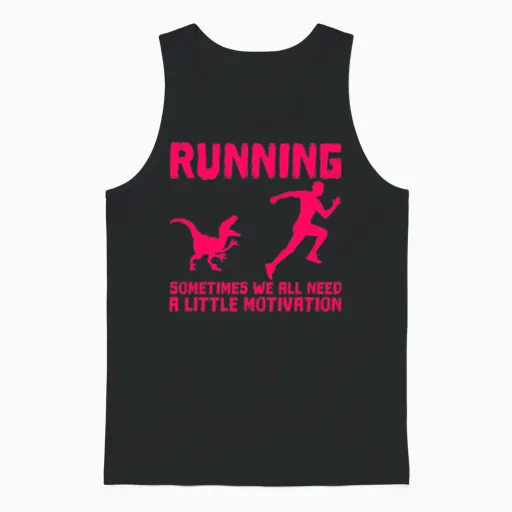 Funny Running Motivation Unisex Tank Top in Black