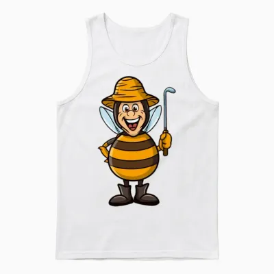 Funny Beekeeper Unisex Tank Top - White