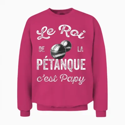 Humour Petanque Gift for Grandpa King of Petanque T-Shirt, Black, S Unisex Sweatshirt - Heliconia