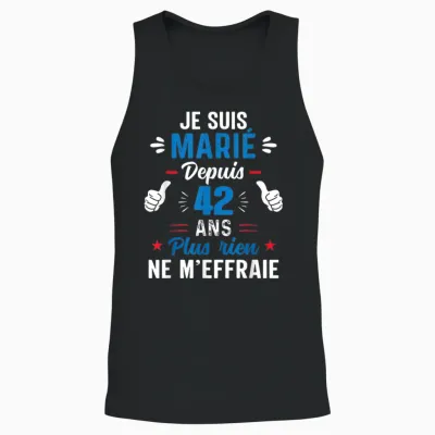 Couple in Love Gift 42 Years Mother of Pearl Wedding Anniversary T-Shirt, Black, S Unisex Tank Top - Black