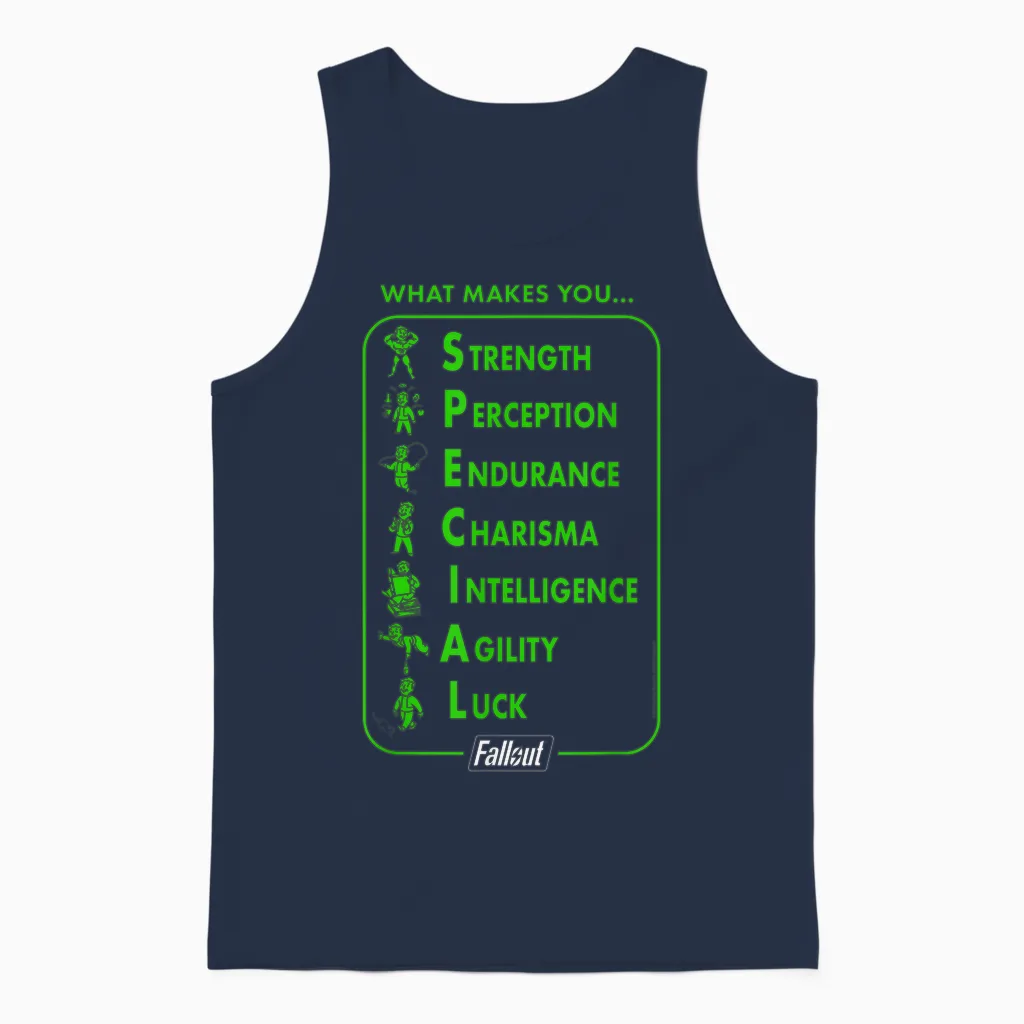 Fallout What Makes You Special Gaming Unisex Tank Top in Navy