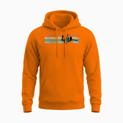 Retro Gravity Addiction Skydiving Unisex Hoodie - Safety Orange
