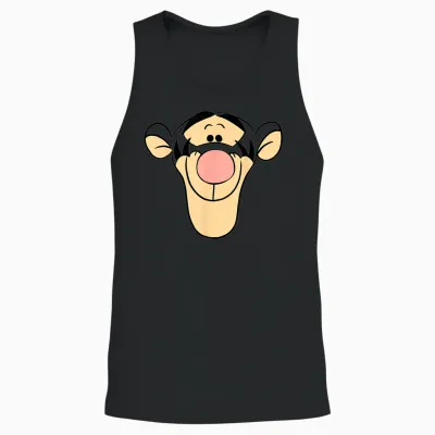 Disney Winnie the Pooh Tigger Big Face T-Shirt, Orange, S Unisex Tank Top - Black