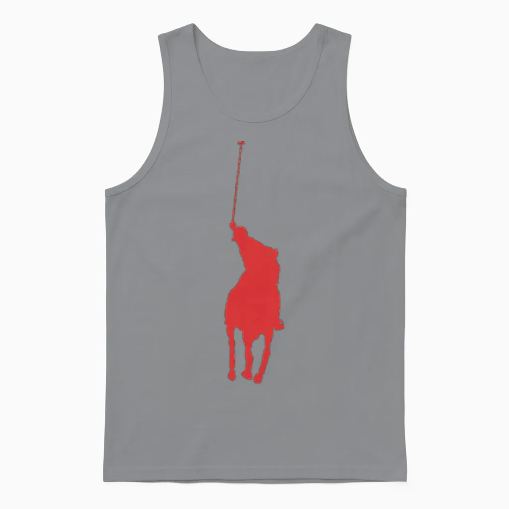 Pferd Polo Emblem Fashion Geschenk Unisex Tank Top in Sport Grey