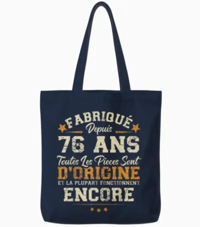 Made 76 Years Ago Birthday Joke Man Humor 1949 Tote Bags - Navy