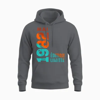 édition Limitée Mai 1982 Birthday 1982 Unisex Hoodie - Charcoal