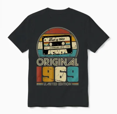 1969 Vintage Birthday Retro Vintage Men Women Gift T-Shirt, Black, S Unisex T-Shirt - Black