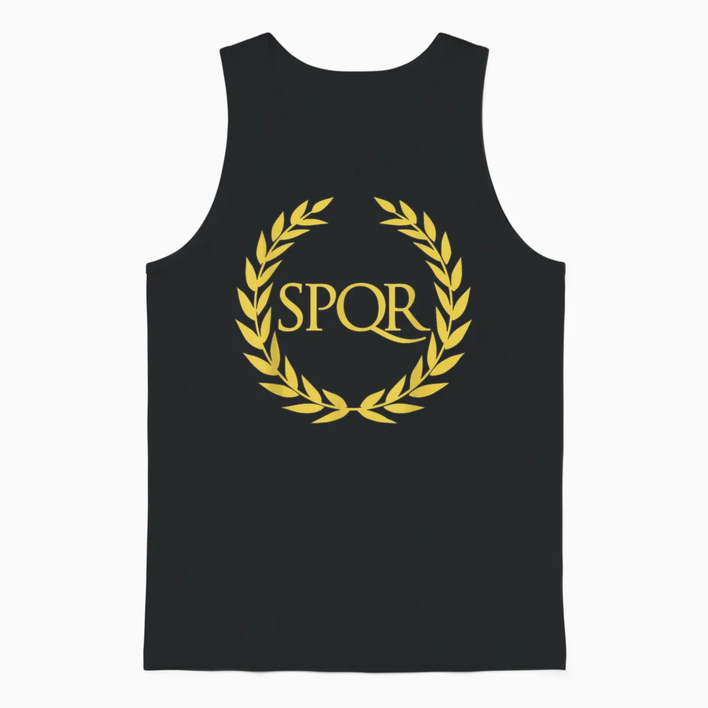 Ancient Rome Spqr T-Shirt, Red, S Unisex Tank Top in Black