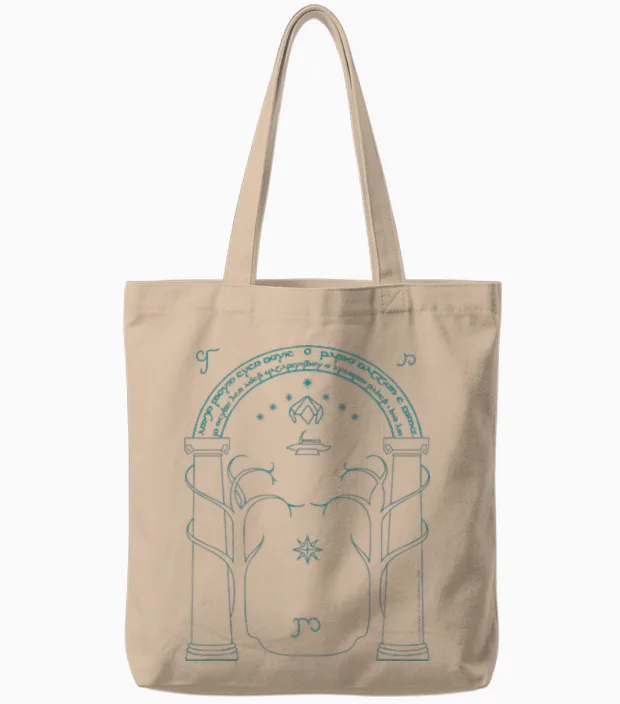 The Lord of the Rings Doors of Durin Tote Bags in Natural
