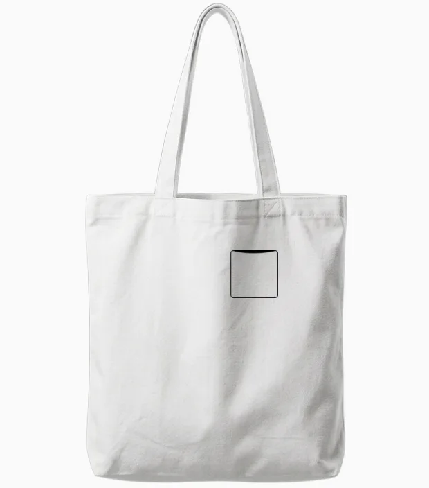 Shirt Pocket Tote Bags in White