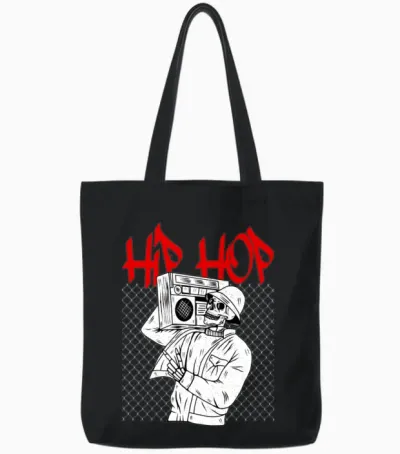 Hip Hop Tote Bags - Black