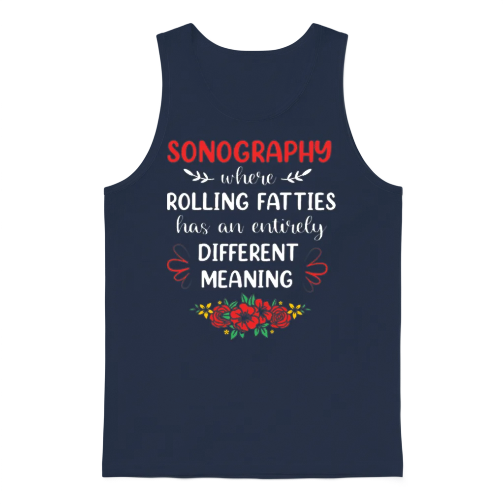 Medical Quote Flower Funny Vascular Sonographer Unisex Tank Top - Navy