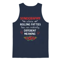 Medical Quote Flower Funny Vascular Sonographer Unisex Tank Top - Navy – 1