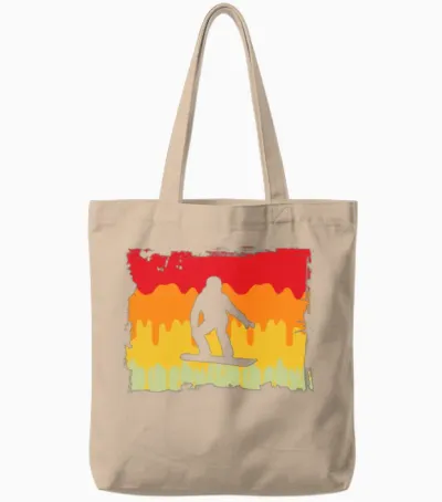 Snowboarding Retro Tote Bags - Natural