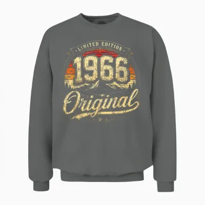 60. Geburtstag Mann Frau 60 Jahre 1966 Deko Lustig Geschenk Unisex Sweatshirt - Graphite Heather