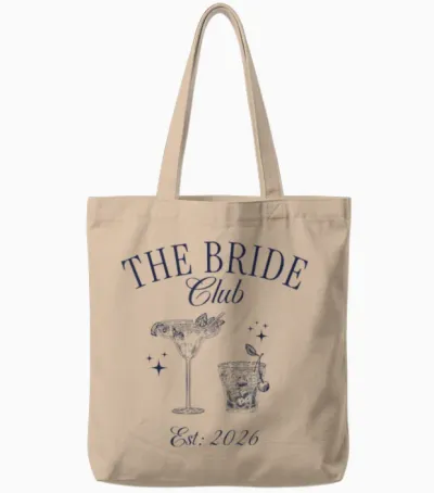 Bachelorette-Party Der Bride Club, Est 2026 Bride Tote Bags - Natural