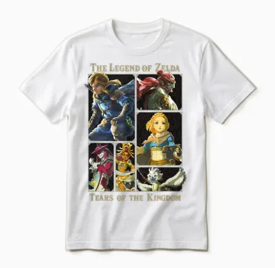 The Legend of Zelda: Tears of the Kingdom Character Box Up Unisex T-Shirt - White