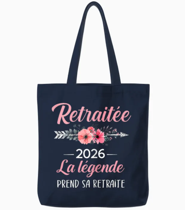 Retired Woman 2026 Legend Retires Humor Tote Bags in Navy