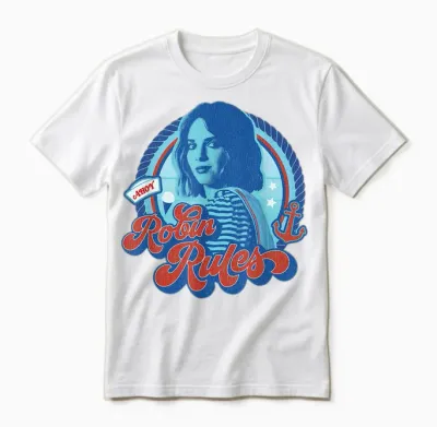 Stranger Things Robin Rules T-Shirt, Black, S Unisex T-Shirt - White
