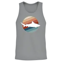 Shark in Retro Style Unisex Tank Top - Sport Grey – 2
