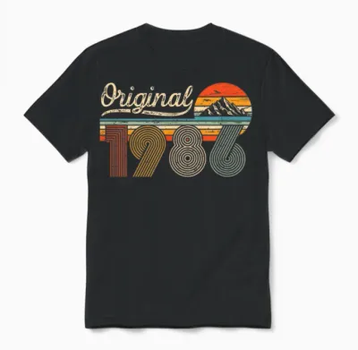 Original 1986 Jahrgang Vintage 40 Jahre Geburtstag Mann Frau Unisex T-Shirt - Black