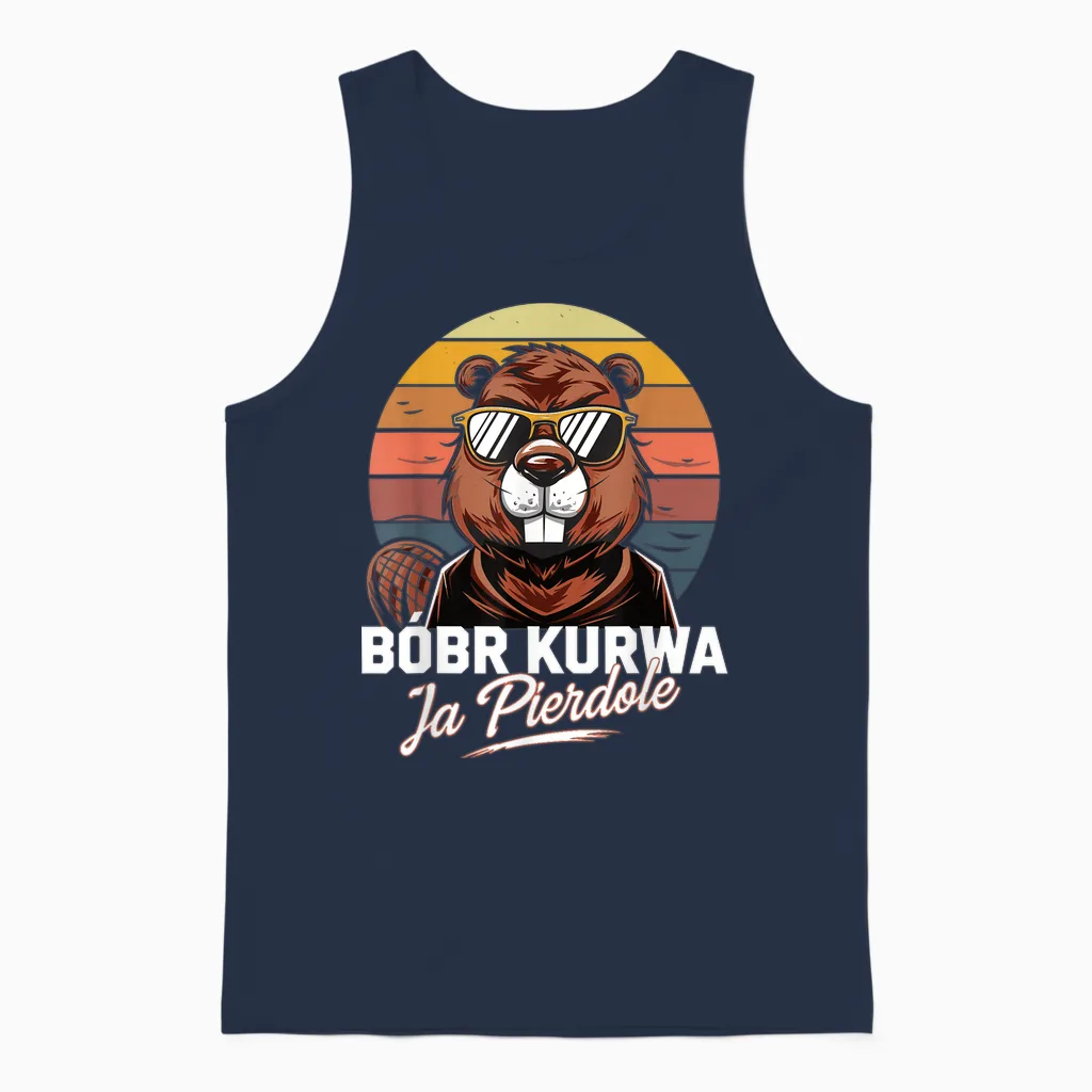 Bober Kurwa Meme Polen Biber Kostüm Lustig Ja Pierdole Bóbr Unisex Tank Top in Navy