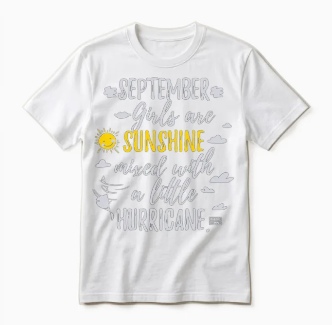 September Girls Sunshine and Hurricane Unisex T-Shirt in White