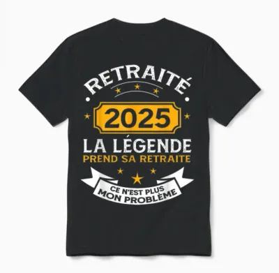 Retired 2025 Men's Humor the Legend Retires Unisex T-Shirt - Black