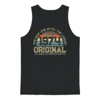 Vintage 1974 Retro Unisex Tank Top - Black – 1