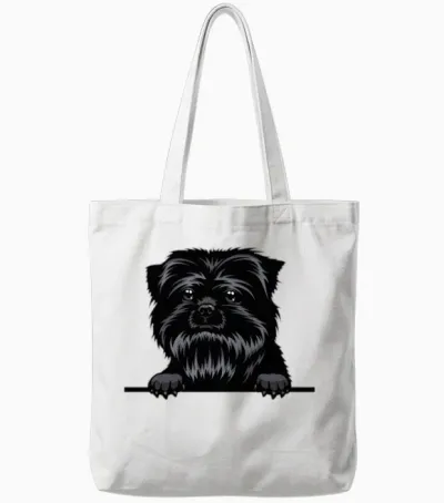 Affenpinscher Dog Tote Bags - White