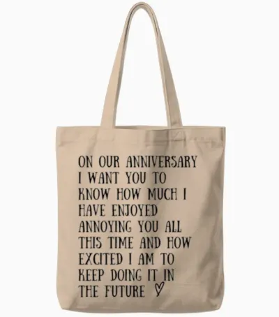 Funny Wedding Anniversary Tote Bags - Natural