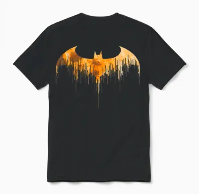 Dc Comics Batman Arkham Knight Halloween Logo Art T-Shirt, Black Unisex T-Shirt - Black