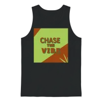 Chase the Vibe Retro Tropics Unisex Tank Top - Black – 1