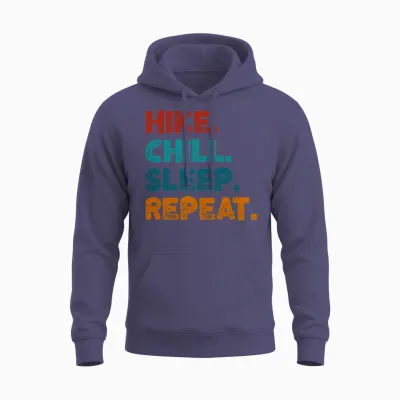 Hike Chill Sleep Repeat Unisex Hoodie - Heather Sport Dark Navy