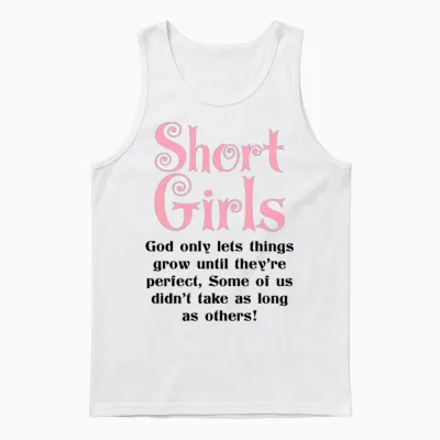 Short Girls Unisex Tank Top - White