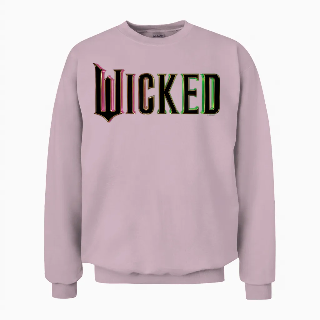 Wicked Pink and Green Logo Unisex Sweatshirt in Light Pink